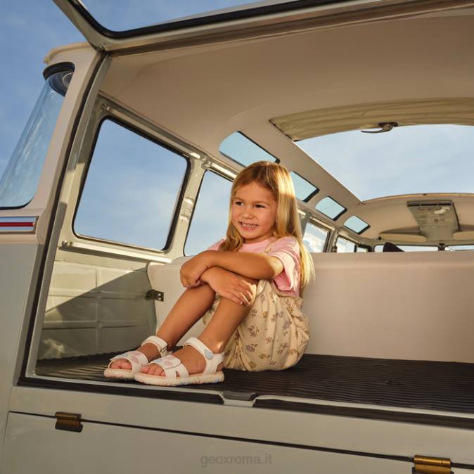 sandalo haiti ragazza FX0W1088 bianco/rosa chiaro Geox