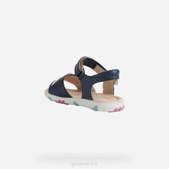 sandalo haiti ragazza FX0W1177 blu marino/bianco Geox