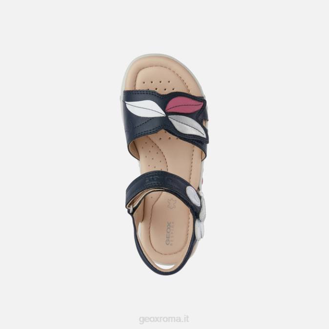 sandalo haiti ragazza FX0W1177 blu marino/bianco Geox