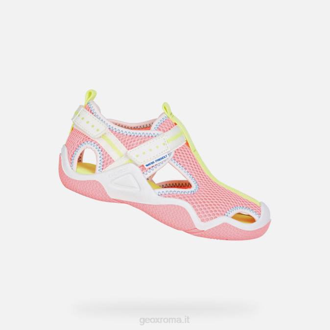 trampoliere junior FX0W1047 fucsia fluo/bianco Geox