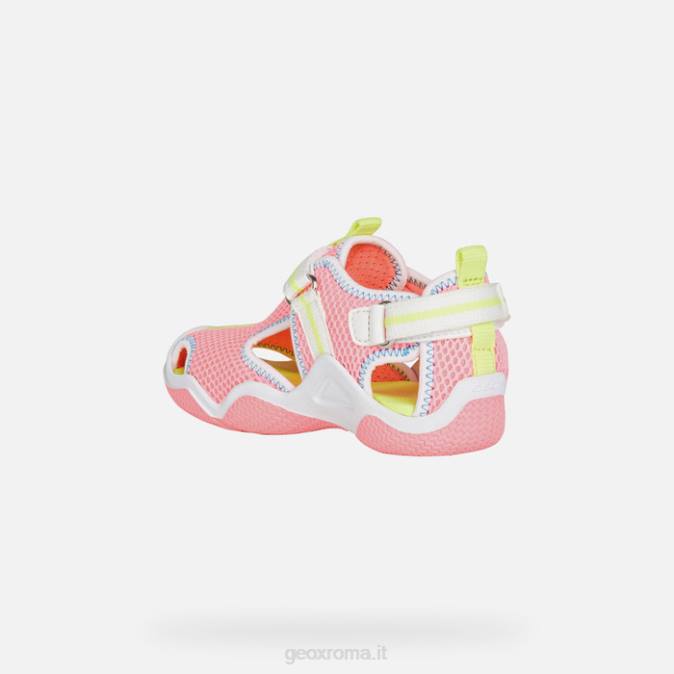 trampoliere junior FX0W1047 fucsia fluo/bianco Geox