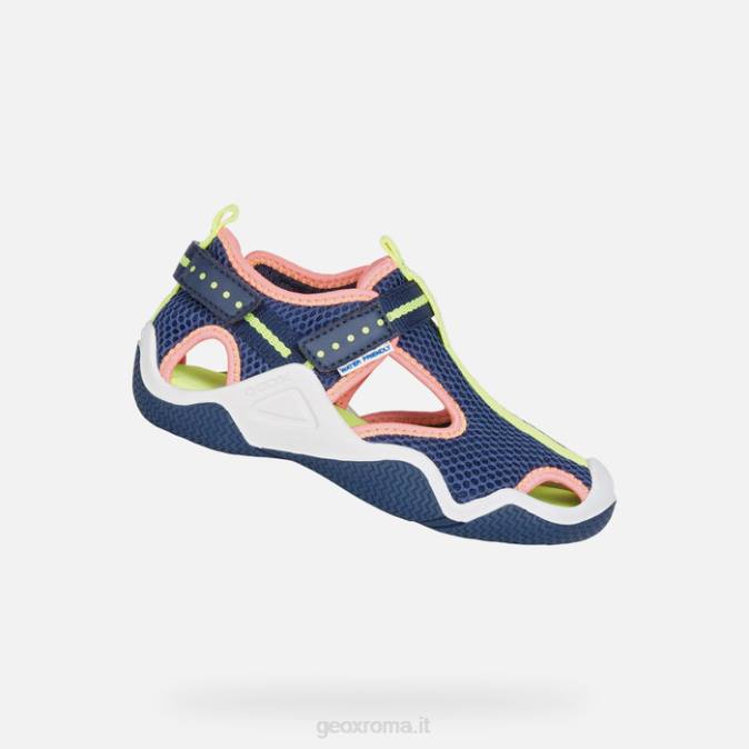 trampoliere junior FX0W1048 blu navy/fucsia fluo Geox
