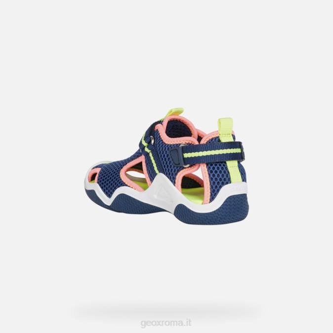 trampoliere junior FX0W1048 blu navy/fucsia fluo Geox