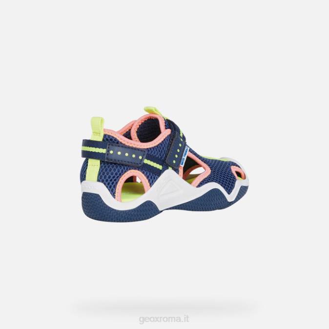 trampoliere junior FX0W1048 blu navy/fucsia fluo Geox