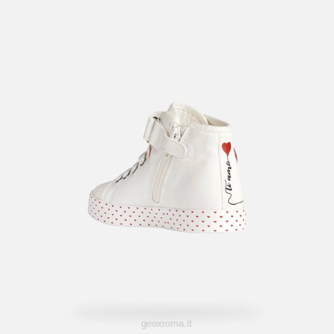 ciak ragazza FX0W1893 bianco rosso Geox