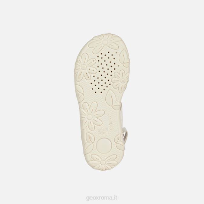 sandalo haiti ragazza FX0W1880 bianco rosso Geox