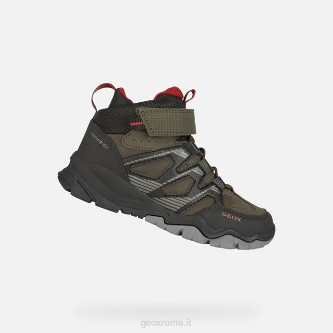 montrack abx ragazzo FX0W1274 militare/nero Geox