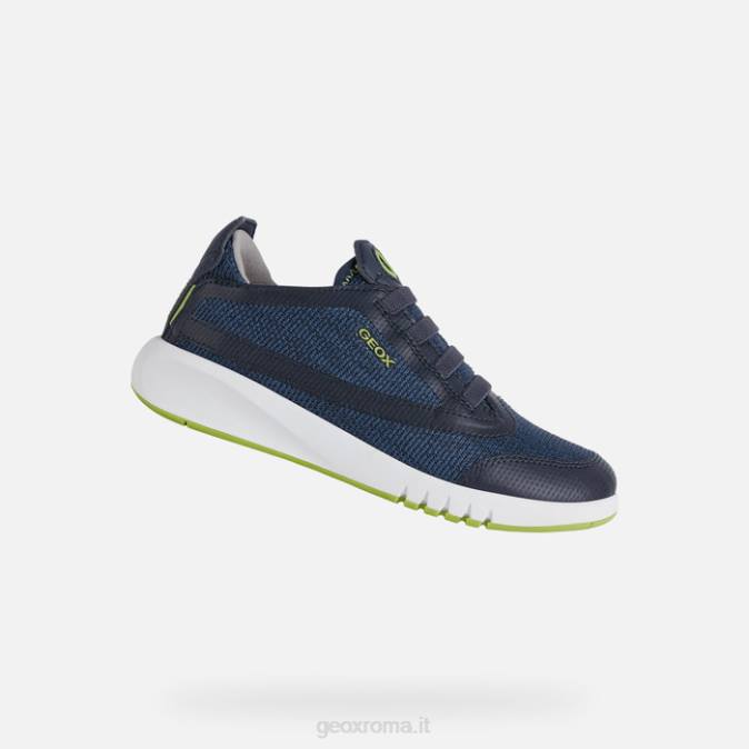 ragazzo aerante FX0W1389 blu navy/verde lime Geox