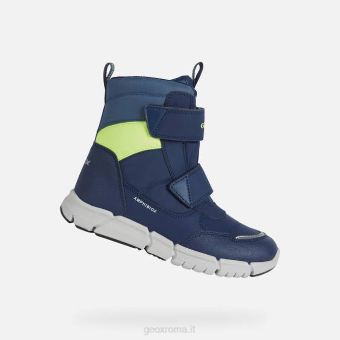flexyper abx junior FX0W1073 blu navy/giallo fluo Geox