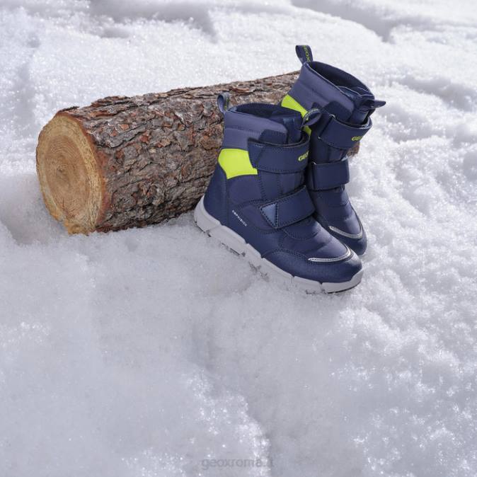 flexyper abx junior FX0W1073 blu navy/giallo fluo Geox